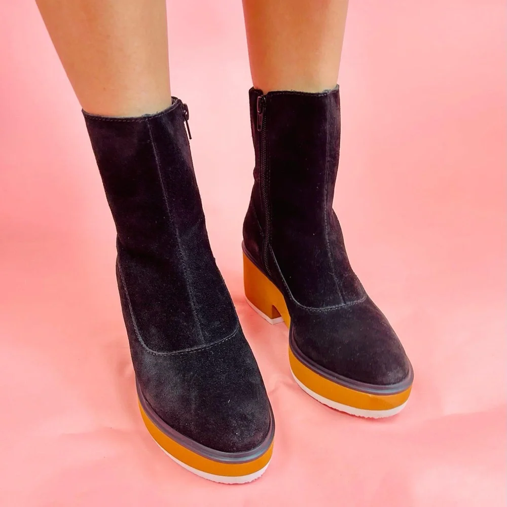 Matisse Black and Brown Heeled Boots size 8 - Picture 2 of 5